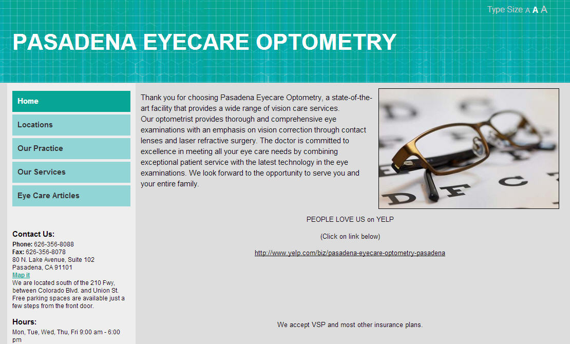 pasadena eyecare optometry
